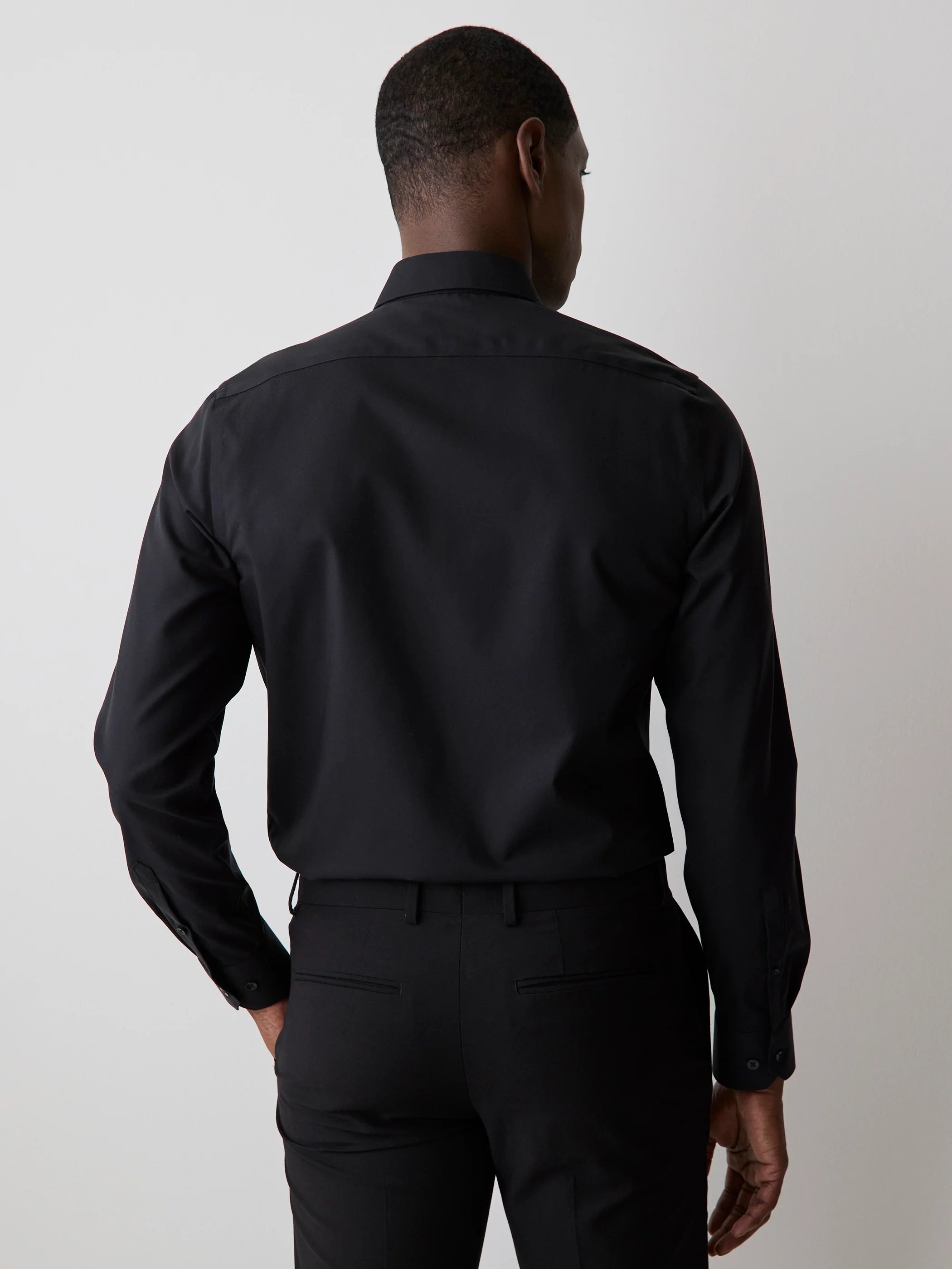 Tailored Fit Solid Twill Dress Shirt - Image 8