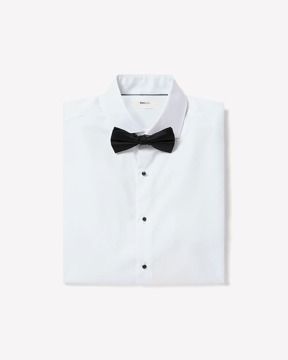 White Tailored Fit Tuxedo Shirt with French Cuffs - Image 7