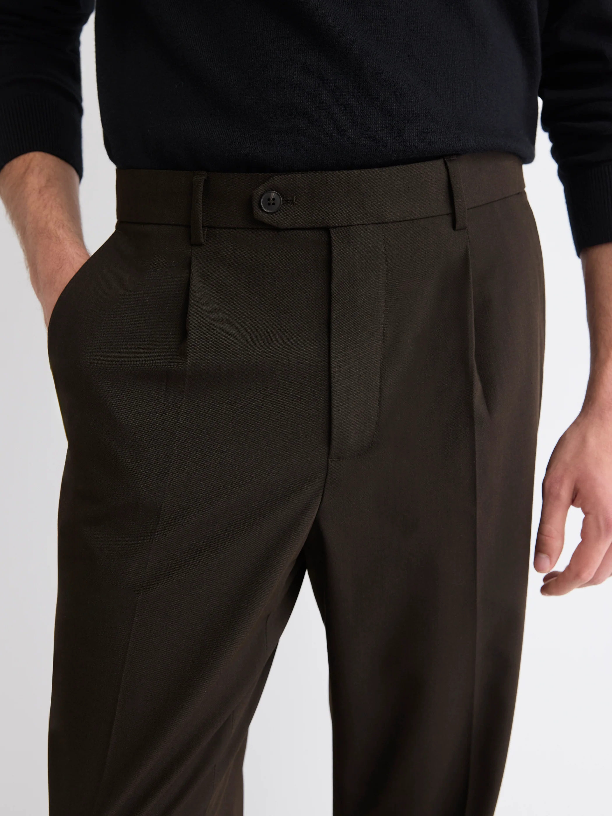 Tapered-Leg Pleated Dress Pant - Image 5