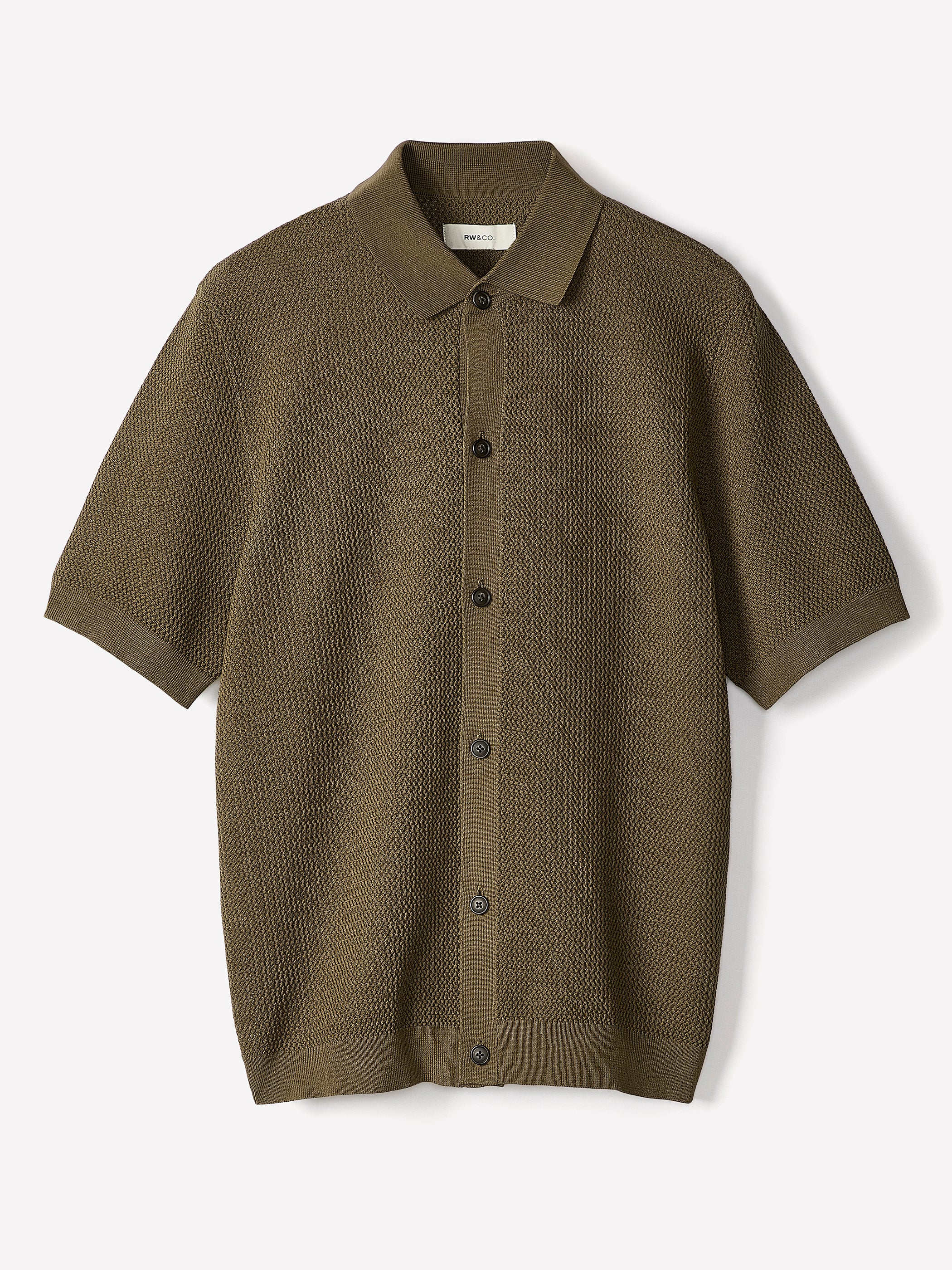 Short-Sleeve Textured Shirt Sweater - Image 9