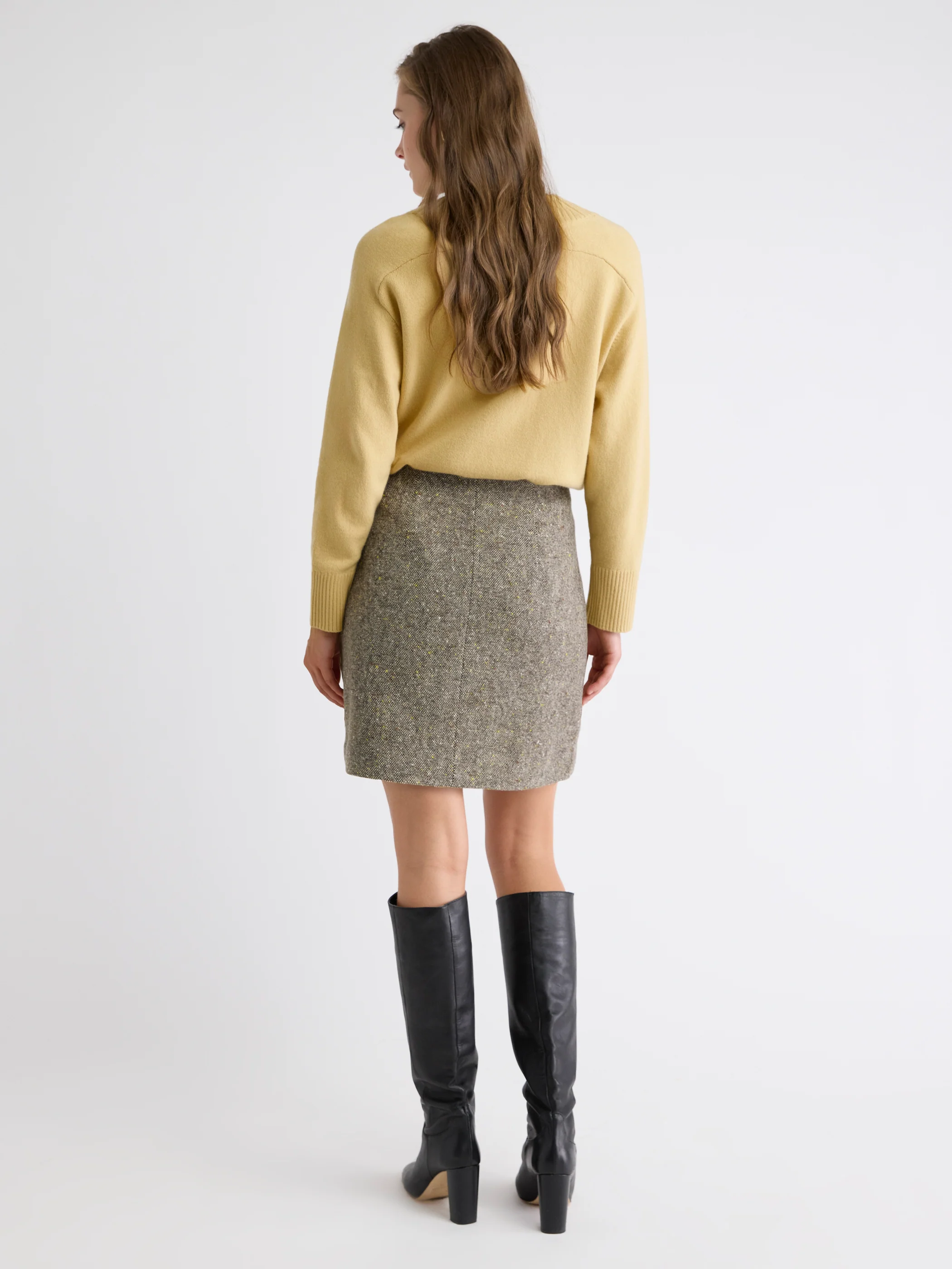 Tweed A-Line Mini Skirt - Image 3