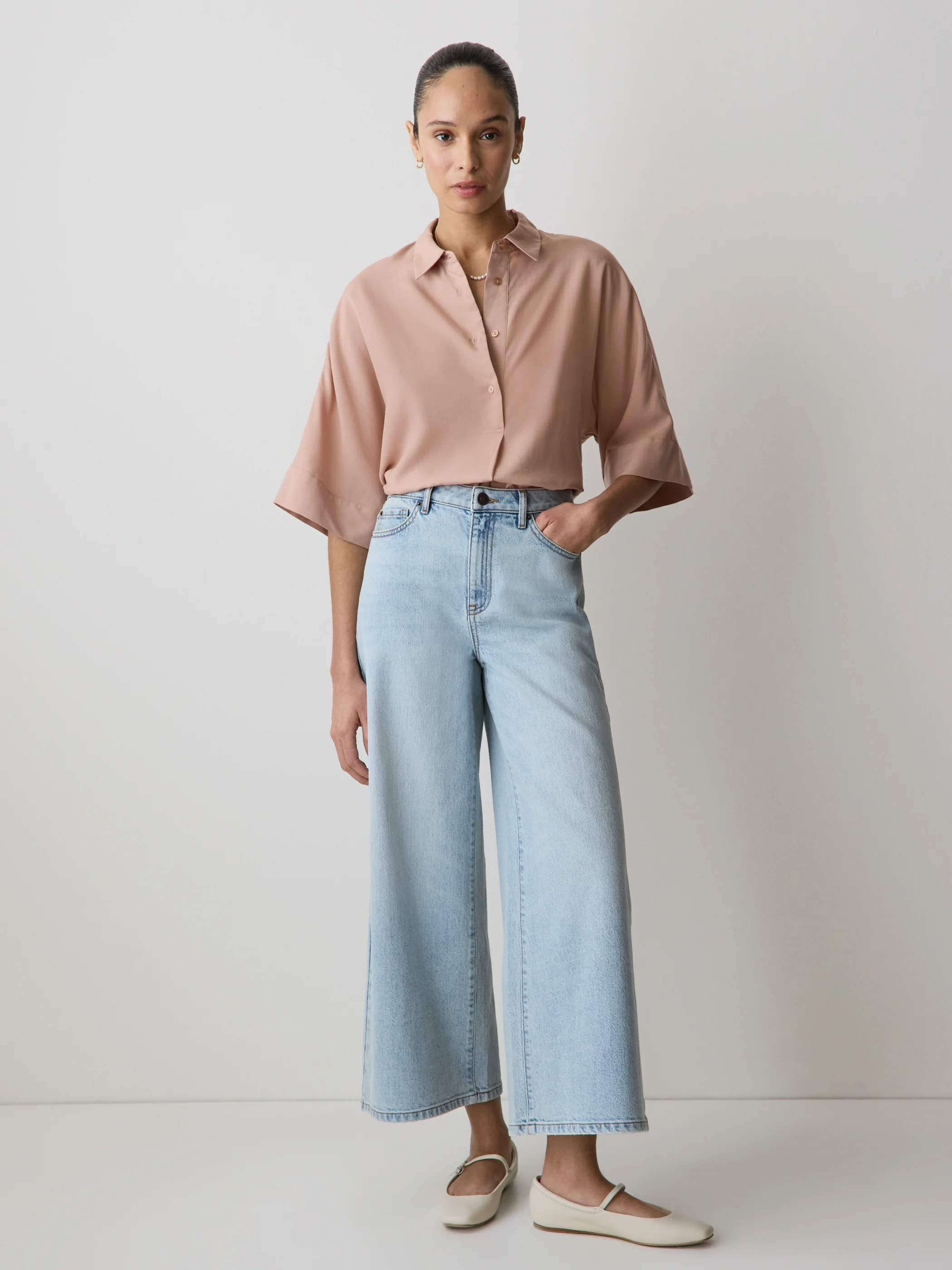 High-Rise Wide-Leg Cropped Jeans - Image 2