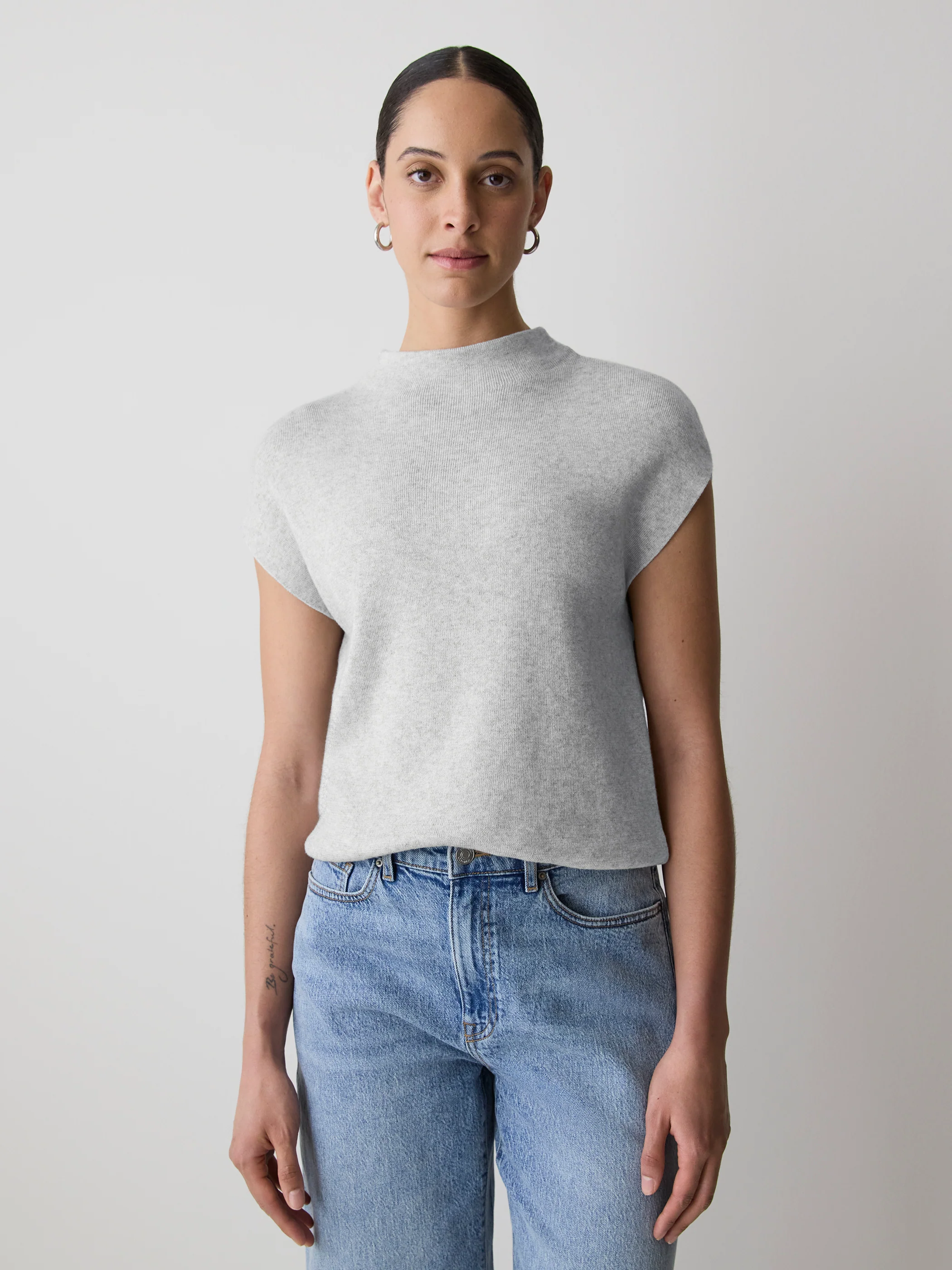 Extended-Sleeve Funnel-Neck Sweater - Image 6