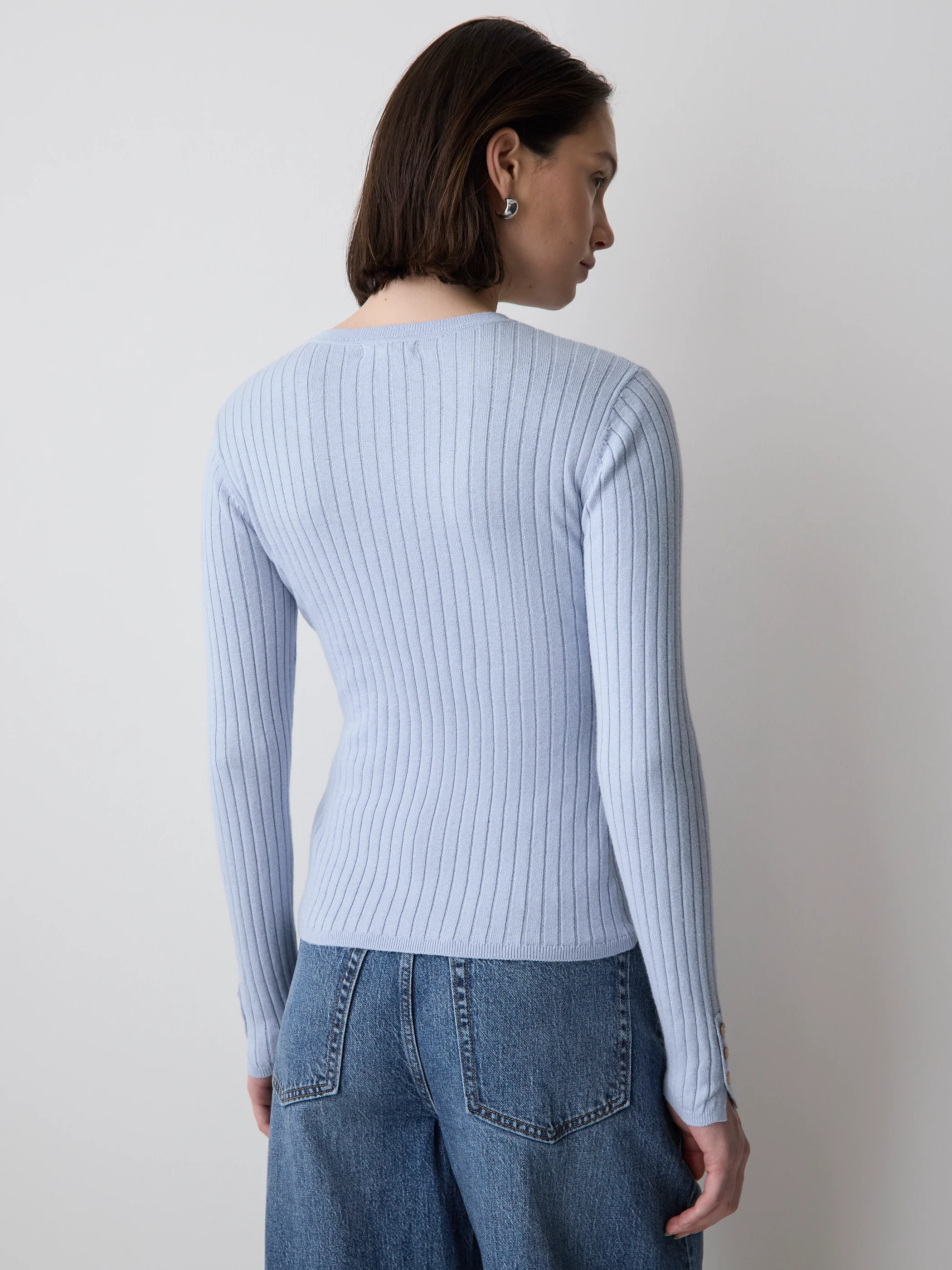V-Neck Sweater with Buttons on Sleeves - Image 8