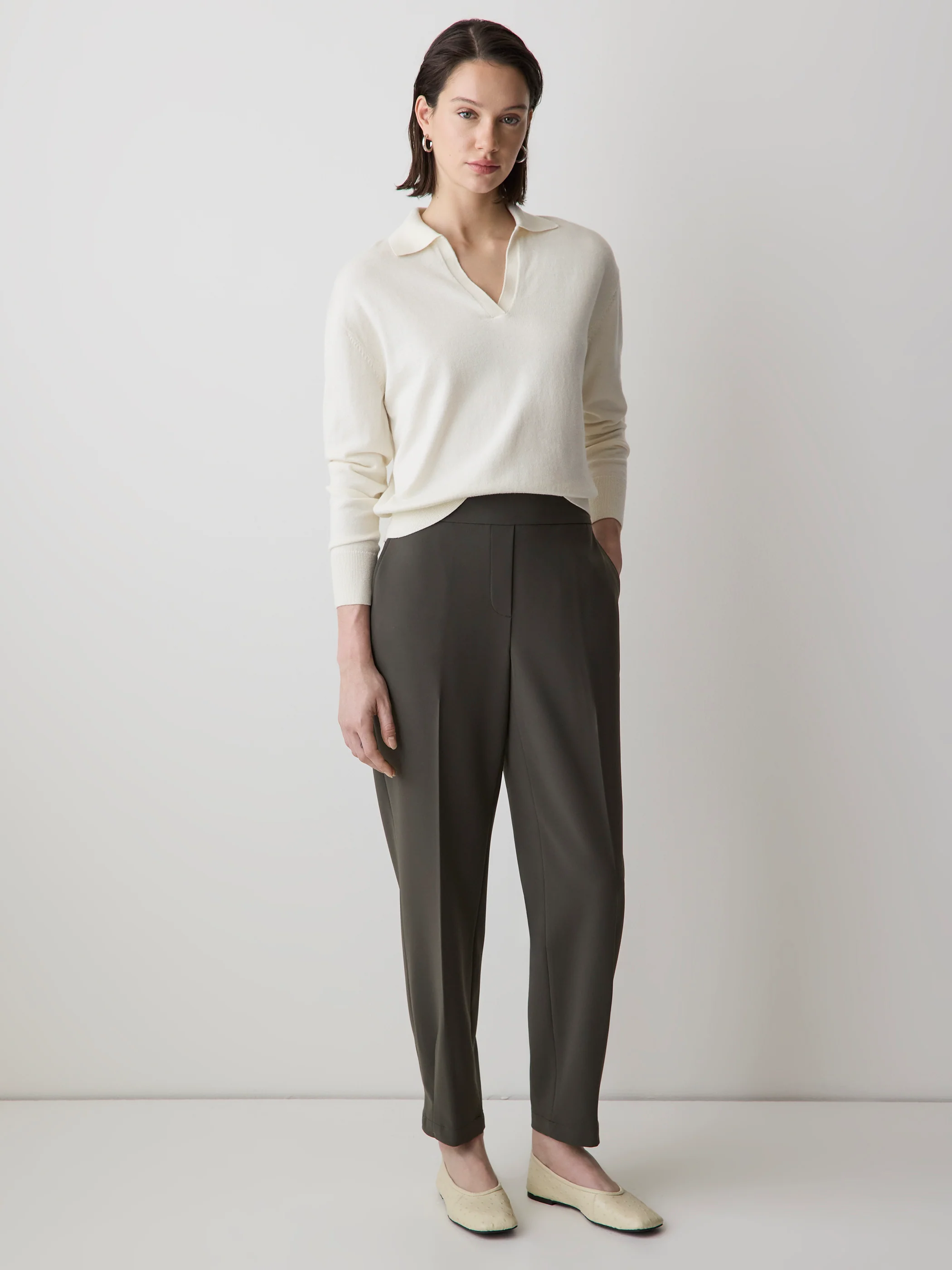 Wool-Blend Long-Sleeve Polo Sweater - Image 2