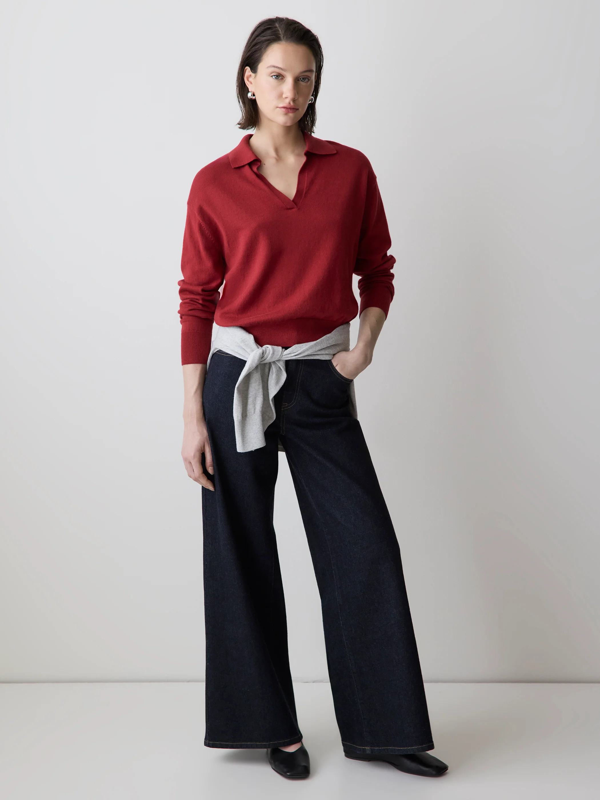 Wool-Blend Long-Sleeve Polo Sweater - Image 8