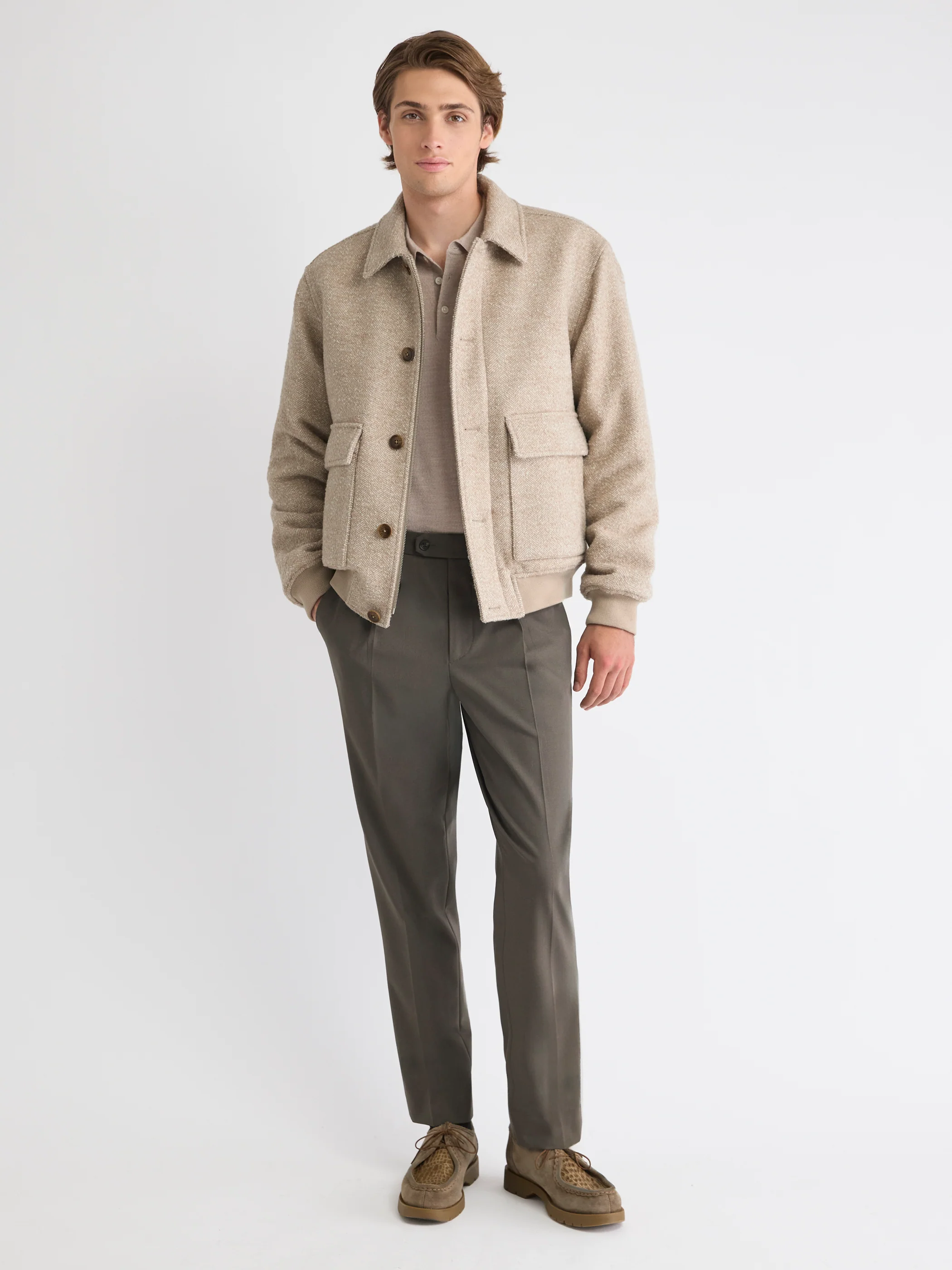 Wool-Blend Tapered-Leg Pleated Dress Pant - Image 6