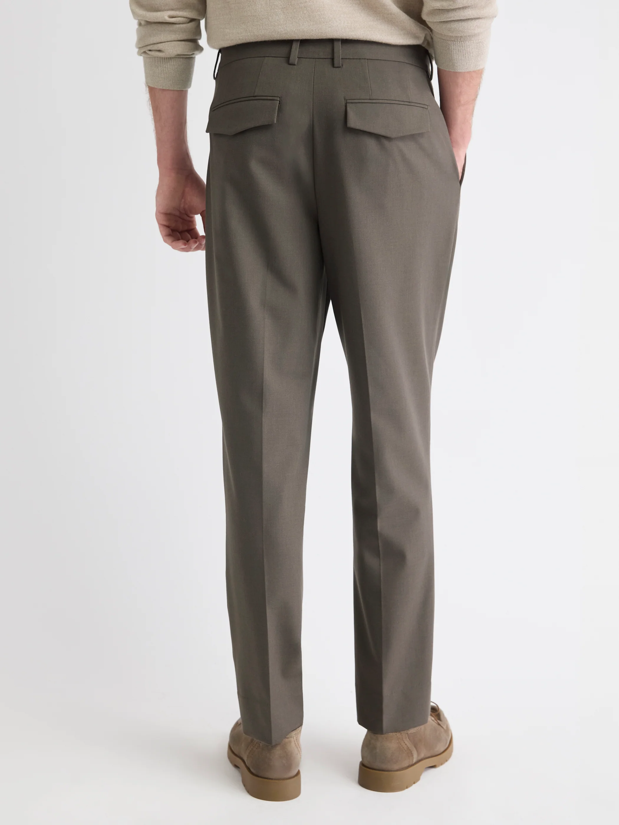 Wool-Blend Tapered-Leg Pleated Dress Pant - Image 8