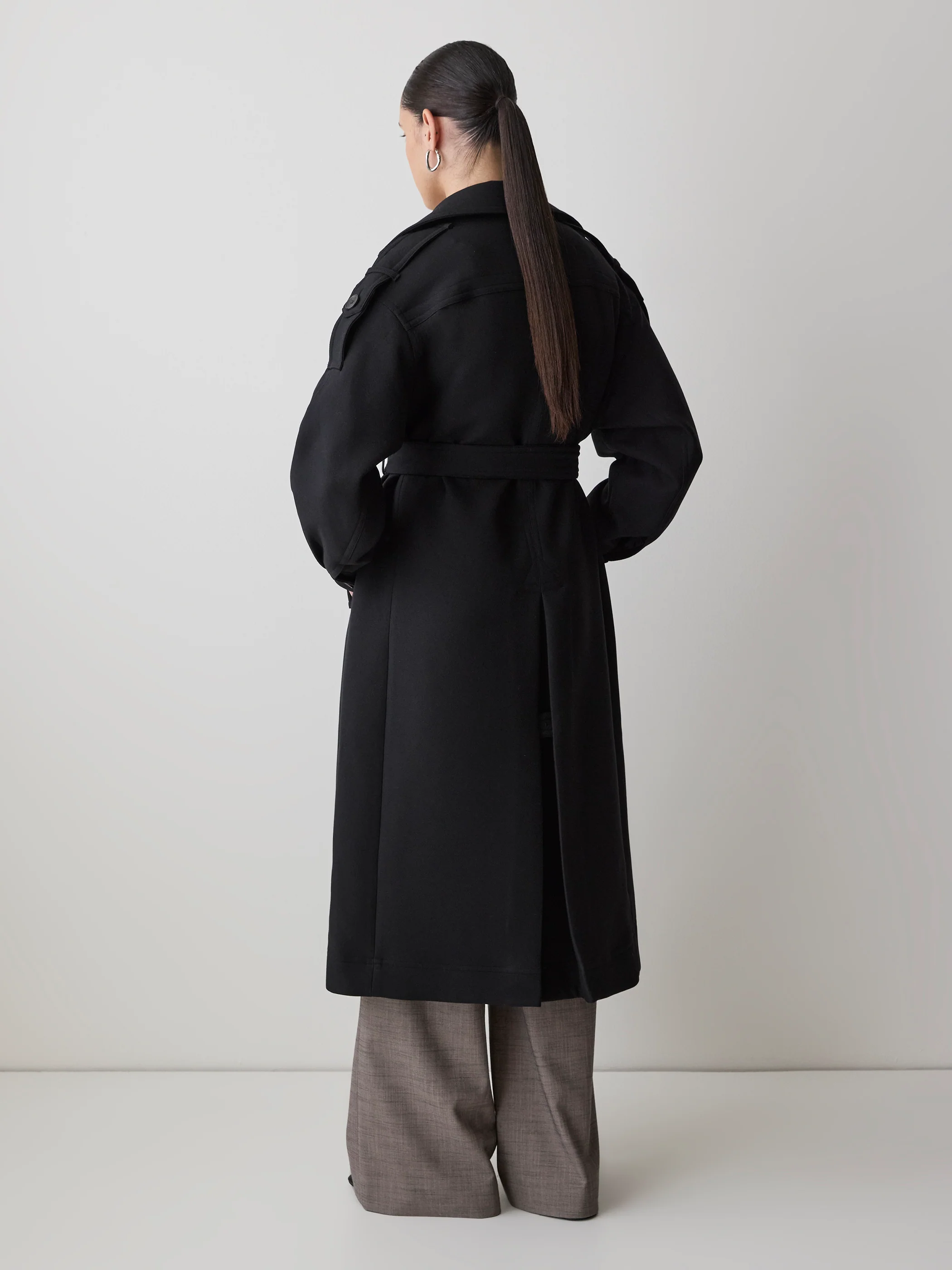Double-Breasted Trench Coat with Belt - Image 3