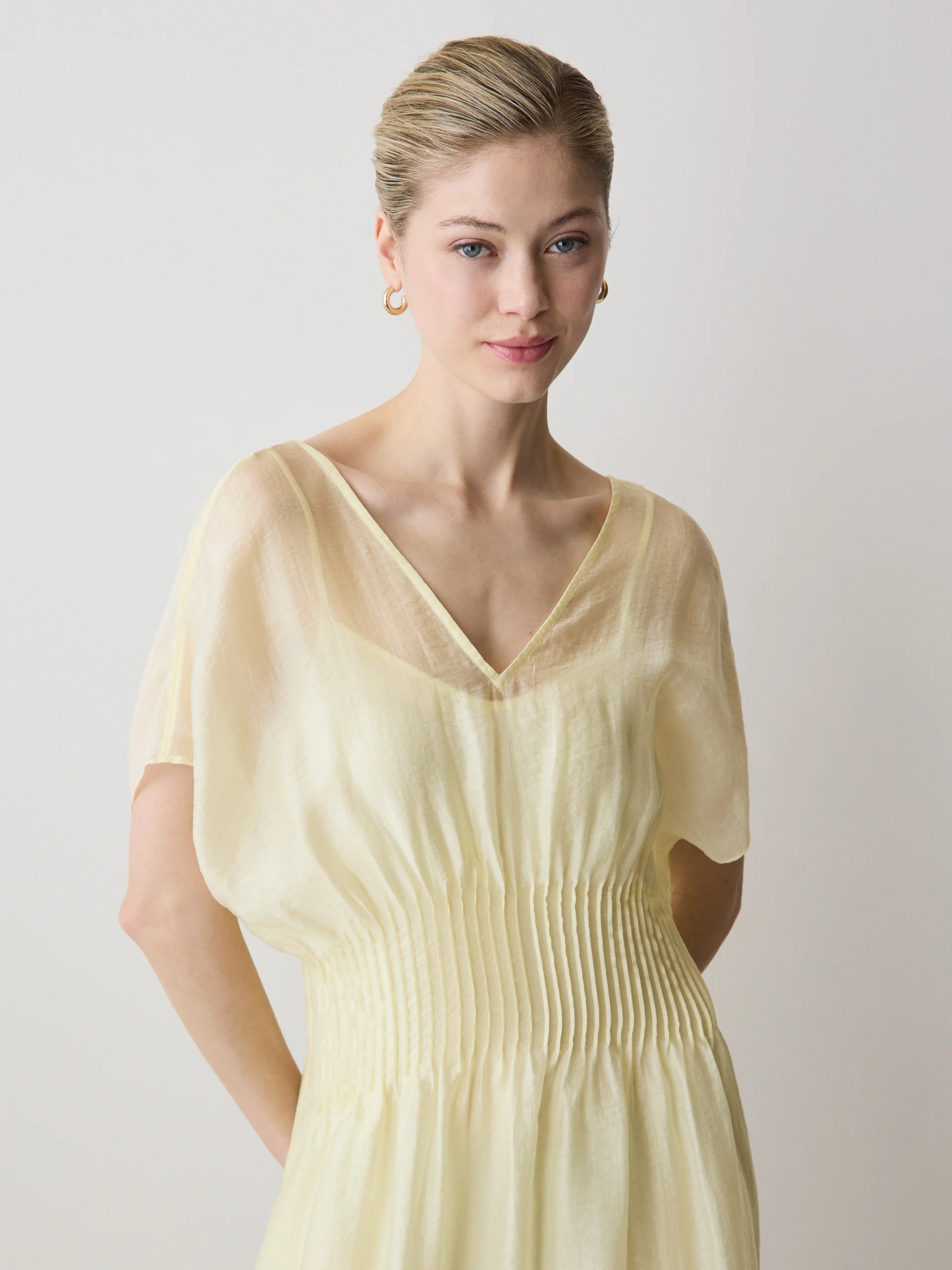 Short-Sleeve V-Neck Midi Dress - Image 14
