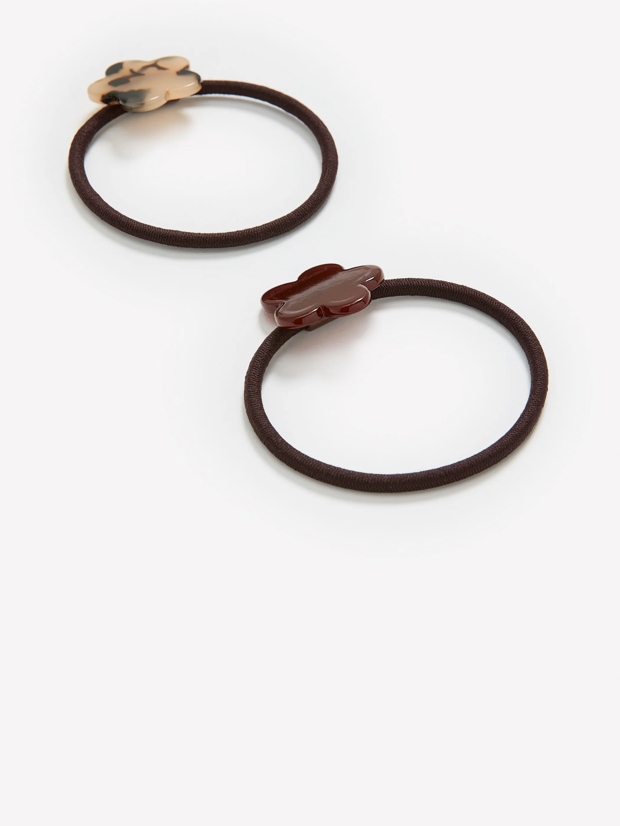Hair Elastics with Acrylic Flower - Set of 2 - Image 2