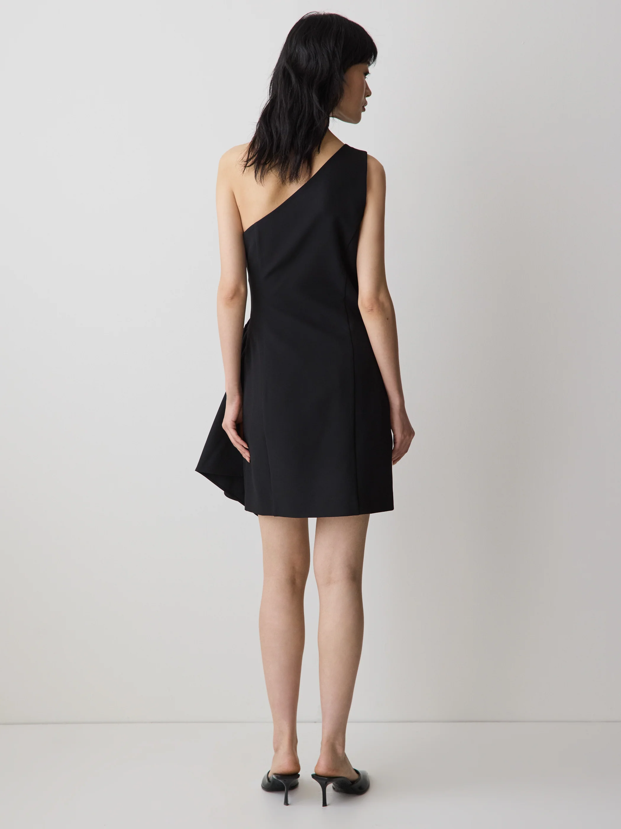 One-Shoulder Draped Mini Cocktail Dress - Image 3