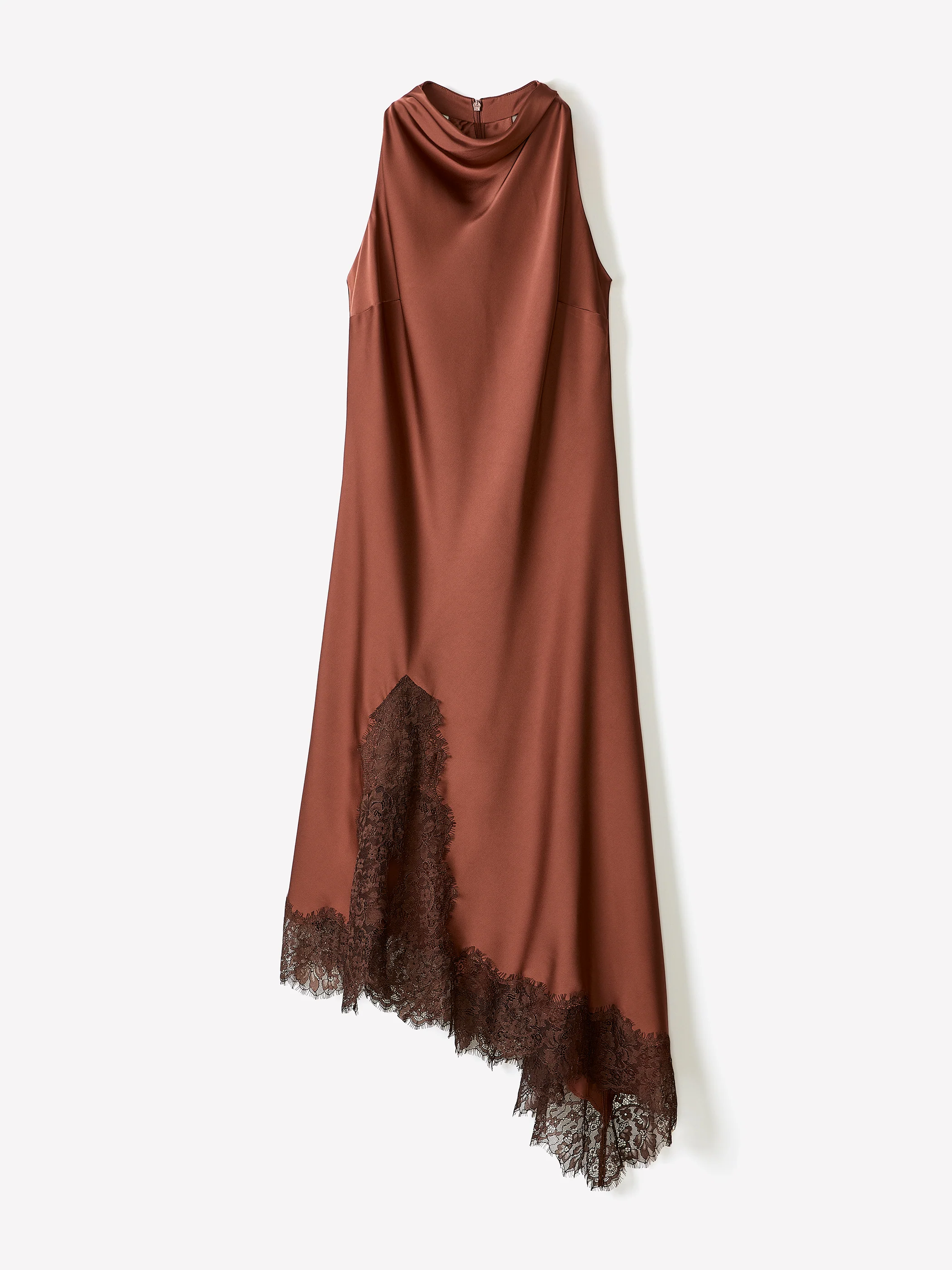 Sleeveless Cowl-Neck Dress with Asymmetrical Hem - Image 6