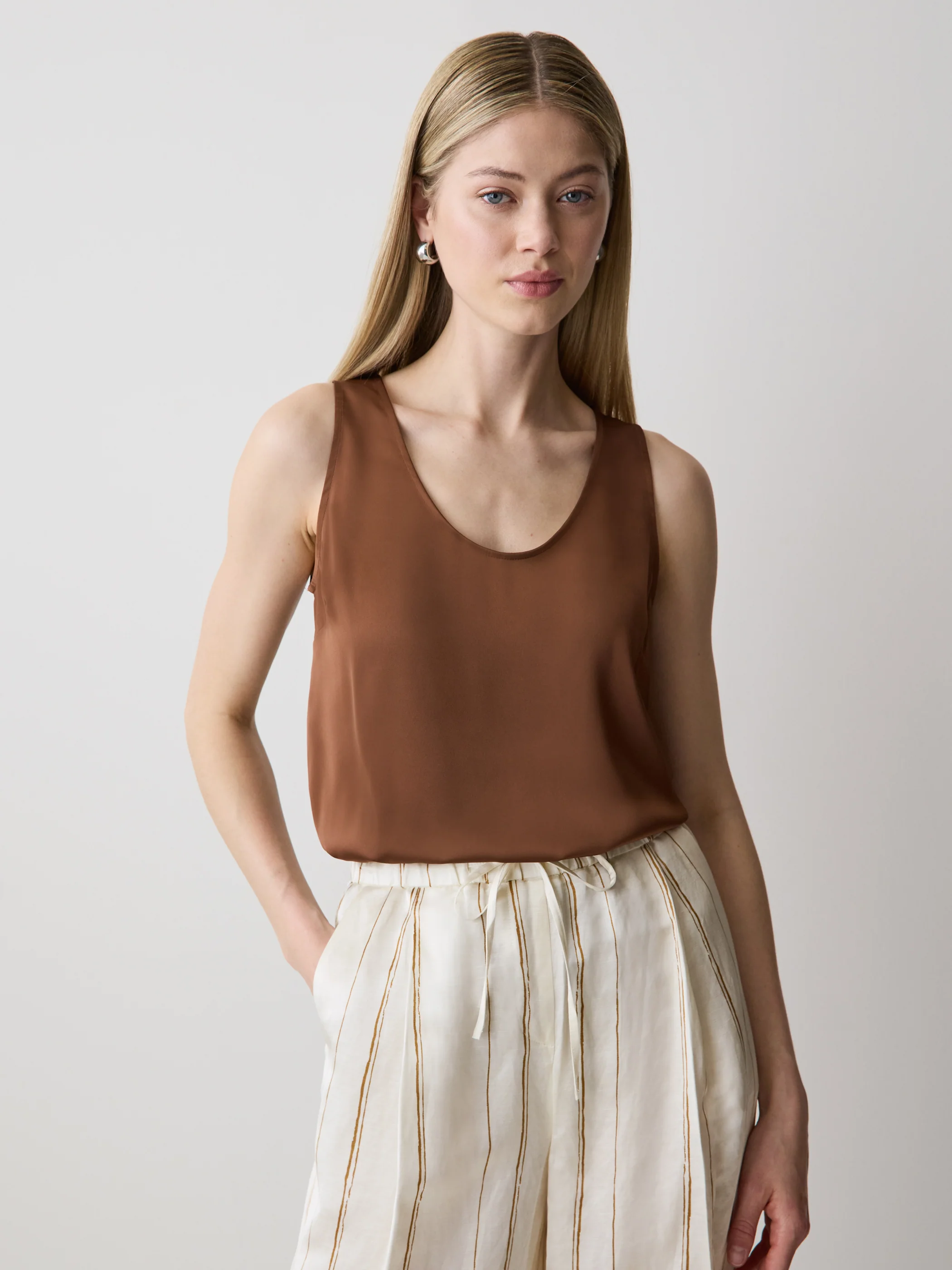 U-Neck Satin Cami - Image 6