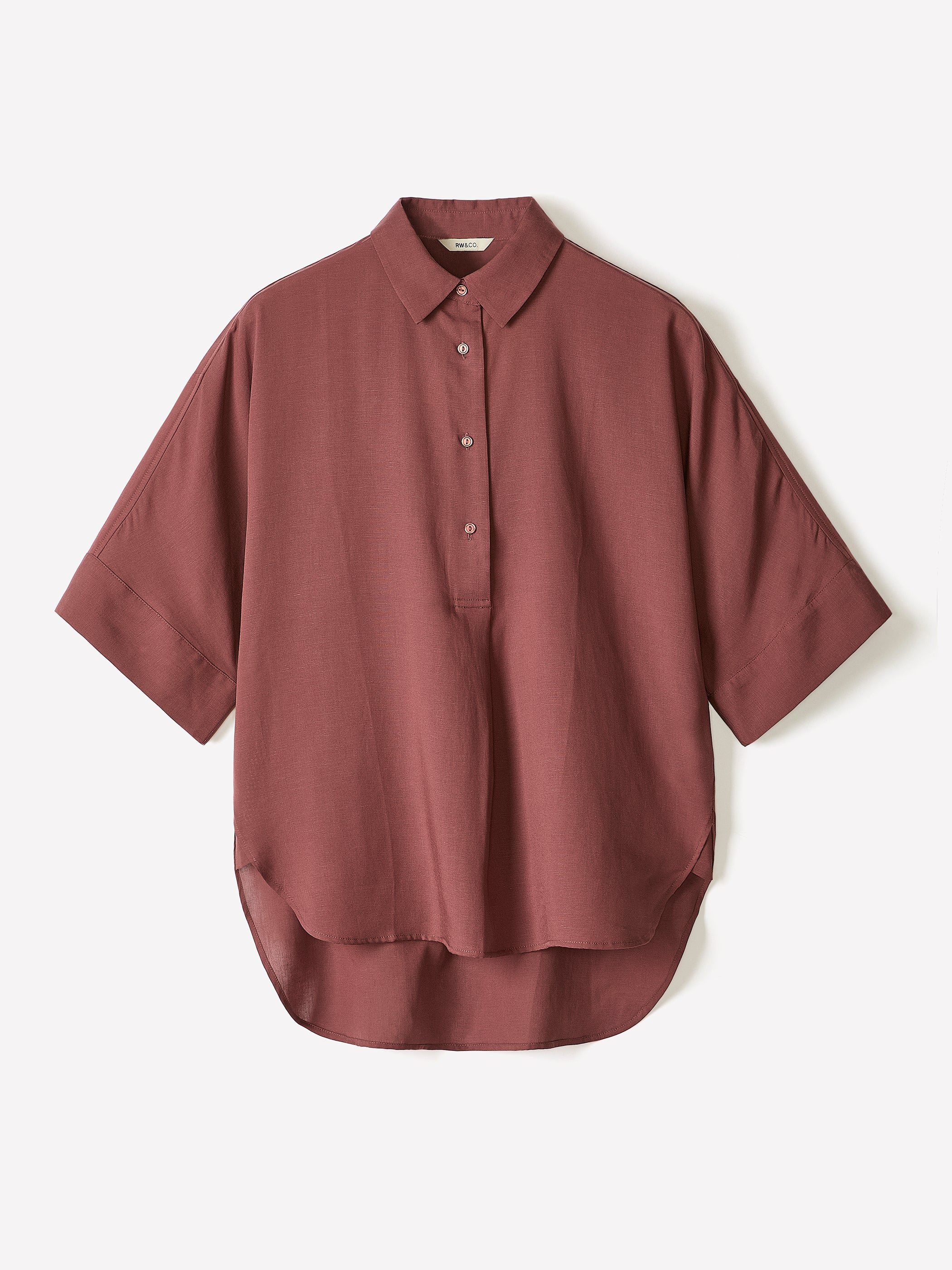 Short-Sleeve Blouse with Shirt Collar - Image 5