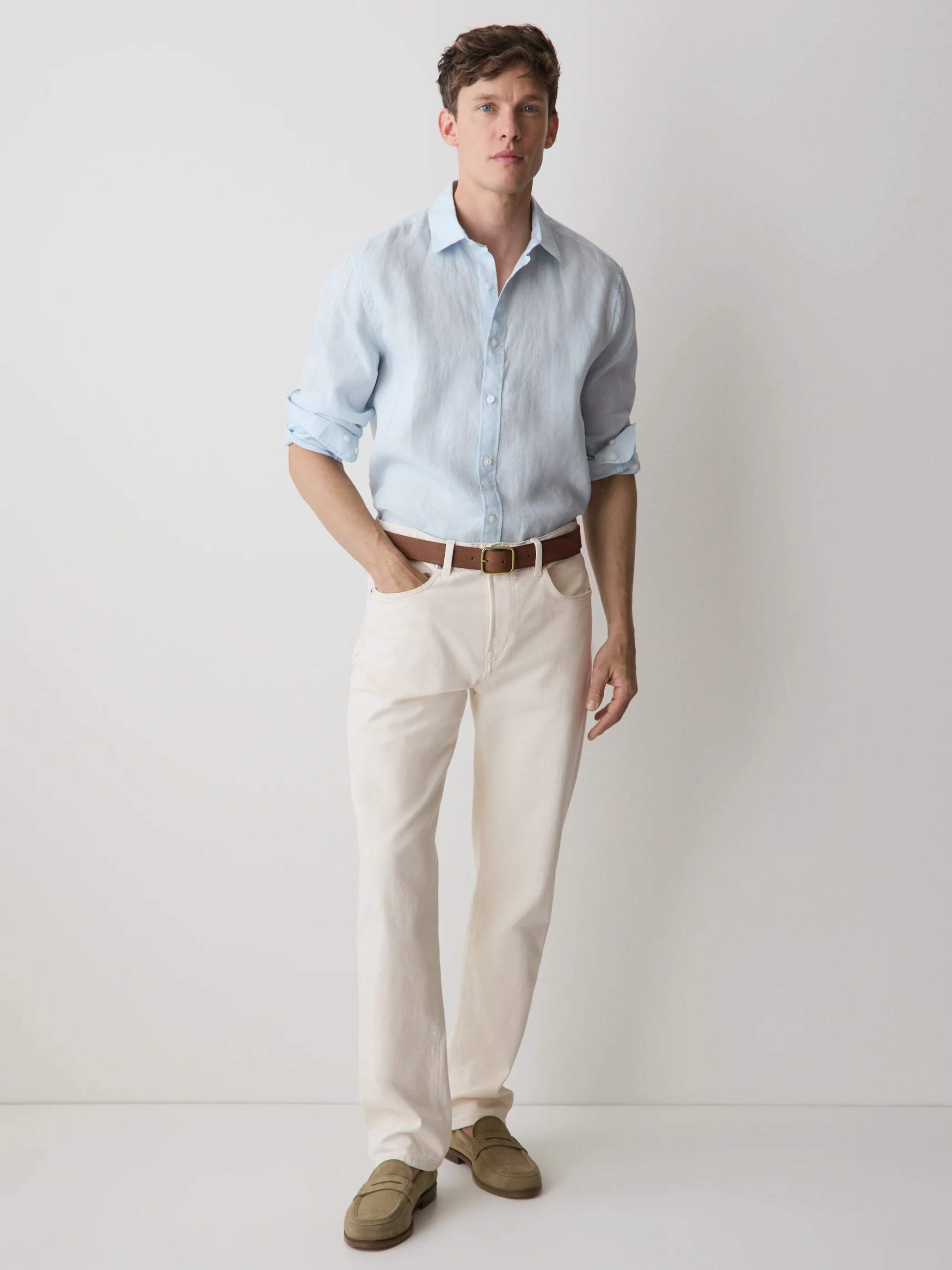 Long-Sleeve Linen Shirt - Image 3