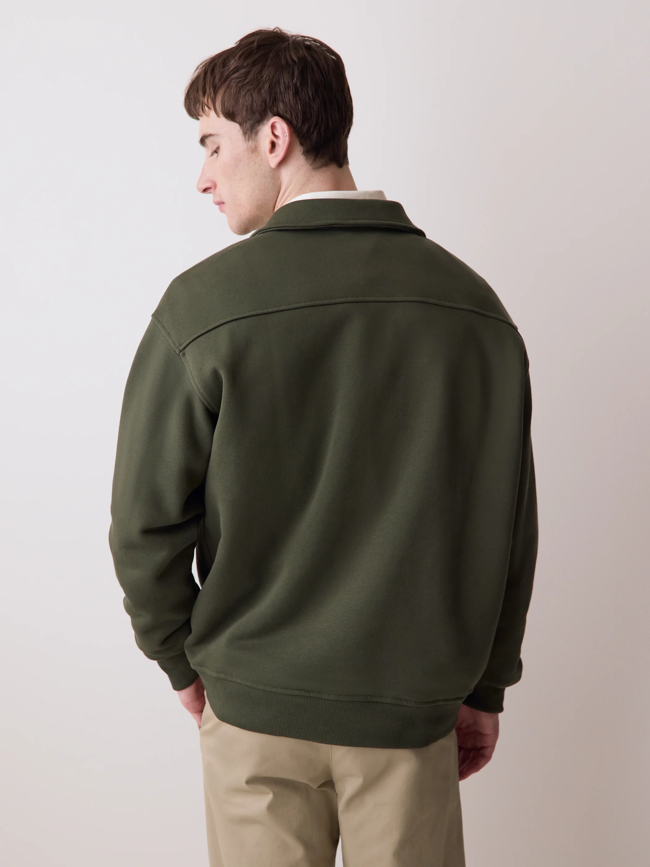 Long-Sleeve Quarter-Zip Polo Sweater - Image 3